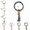 Tassel Bangle Keychain PU Läder Wristlet Key Holder Disc Pendant Nyckelringar Handled Struv Smycken Tillbehör Gåvor 20 Design BT5482