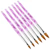 2022 Fashion 6PCS / Set Nail Art Brush Acrylique Handle Design Dotting Painting Drawing Crystal Pen Set UV Gel Salon Tips Builder Tailles # 2 # 4 # 6 # 8 # 10 # 12