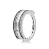 新着クリア CZ ダイヤモンド反転結婚指輪オリジナルボックスパンドラ 925 スターリングシルバーハーツ婚約指輪セット