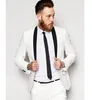 Nuovo design classico Smoking dello sposo Groomsmen Scialle avorio Risvolto Abito da uomo migliore Abiti da uomo blazer (giacca + pantaloni + cravatta) 1243