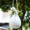 US Home Garden Balcony Ceramic Hanging Planter Flower Pot Plant Vase with Twine Little Bottle Home Decor1349040