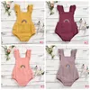 Toddle Triangle Rompers Baby Boys Girls Rainbow Embroidery JumpSuitsキッズレースアップスクエアカラーフライスリーブoneies新生児プレイスーツBYP709