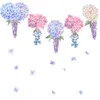 Purple Lavender Hydrangea Flowers Wall Stickers Kids Girls Комната Фон Стена татуировка дома декор наклейки на стены