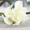 Calla Lilly falska blommor Sidenplast konstgjorda buketter för brudbröllopsbukett Heminredning falska blommor