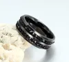 Cool homens punk 8mm aço inoxidável ouro-cor dupla fileira cúbica zircão casamento anel de casamento para homem mulher