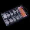 100st Natur / klar fransk akryl Falsk nagelkonst Fingernail Full / halv Tips Box för Finger Plastic Manicure Art Tools