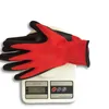 Gant en nylon de protection du travail de jardin 1 paire de gants de travail enduits de nitrile antidérapants résistants à l'usure - Rouge