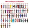 US Stock 63Colors Pattern Chapstick Holder Handy Lip Balm Holder Keychain Pouch för Chapstick Läppstift Tracker Safeguard Novelty Gift