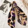 Stampa animalier Leopardo Scrunchies Sciarpa per capelli Elastico Boho Stelle filanti Fiocco Corda per capelli Cravatte Scrunchie Porta coda di cavallo per Accessori per capelli Fascia