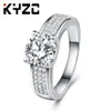Fashion-New European and American six-claw imitation diamond ring, classic craman diamond wedding ring jewelry zircon ring