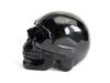 19 인치 천연 차크라 블랙 흑요석 조각 크리스탈 레이키 치유 현실적인 인간 두개골 모델 벨벳 P3023496