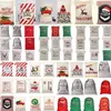 Drawstring Bag Рождественские Сумки Рождественские Холст Сантас Мешок Bagssanta Claus Милый олень орнамент Рождественские украшения подарок Bags4549