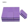 Nad005 100pcs Dubbelsidiga Mini Nail File Blocks Färgglada Sponge Nail Polish Sanding Buffer Strips Polishing Manicure Tools