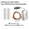 5M 10M LED Photo Clip USB String Lights 50/100 LEDs Battery Operated Fairy Lights for Garland Christmas Decoration Party Wedding Xmas