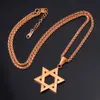 Collare Magen Star Of David Pendant Israel Chain Necklace Women Stainless Steel Judaica Gold Black Color Jewish Men Jewelry P813276013475