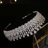 Luxe Bruidskroon Kristal Mode Hoofdtooi Koningin Bruiloft Kroon Bruiloft Sieraden Haaraccessoires Tiara Zirkoon Kroon Hoofddeksels1829684