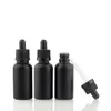 Bottiglie di profumo olio essenziale in vetro smerigliato nero e bottiglia di contagocce di pipetta liquida 5ml a 100 ml