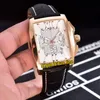 Barato Nuevo Flying B Cronógrafo Fecha Esfera blanca Miyota Cuarzo Cronógrafo Reloj para hombre Caja de oro rosa Correa de cuero negra Relojes Pur222S