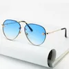 Luxuriöse Little Bee Designer-Sonnenbrille für Damen und Herren, Metall-Pilotrahmen, Spiegelgläser, 9 Farben, kostenloser Versand