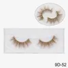 New mink luxo cor 3D cílios Ferramentas naturais longas individuais grossas macias coloridas cílios postiços Maquiagem Extensão 9D51-9D69