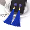 Boho Crystal Long Tassel Drop Серьги для женщин Этническая геометрическая роза Знак Цветок Держись, Серьговые украшения модные украшения в объеме