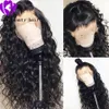 HotSelling Black / Brown / Burgundy / Blond Färg Brasiliansk Lace Wig Frontal Plucked Deep Wave Syntetic Lace Front Paryk för kvinnor