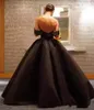 2023 Black Arabic Celebrity Pageant Evening Gowns Off Shoulder Beads Sequins Backless Formal Dresses Ball Gown Prom Dresses GB1115S1