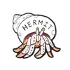 Hermit Crab Enamel Pin Cartoon Animal badge brooch Lapel pin Denim Jeans bag Shirt Collar Introvert Jewelry Gift for Friends