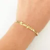 Bracciale con nome personalizzato Braccialetti personalizzati Ragazza donna regalo di gioielli di San Valentino Braccialetti con targhetta in acciaio inossidabile Nuovo 2020272a