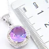 10pcs Luckyshine 4 Color Facultatif Gradient Multicolor Tourmaline Gems Silver Pendants Colliers pour femmes 238X