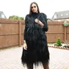 CX-G-B-36 Высокообразные модные меховые полосы сшитые зимнее пальто Gilet Real Toat Long Fur Bear Женские