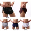 Homens Sexy Side Split Boxers Shorts Trunks Briefs Adultos Low Rise Underwear