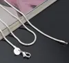 925 스털링 실버 스톤 체인 목걸이 랍스터 Clasps 체인 웨딩 파티 쥬얼리 크기 1mm 2mm 3mm 16inch-- 30inch