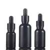 10ml 15ml 20ml 30ml 50ml 100ml frasco conta-gotas de óleo essencial de vidro preto vazio Recipientes de embalagem de cosméticos