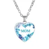 Vendita calda Love You MOM Collana Pendenti in vetro a forma di cuore Collana Best Mom Ever Fashion Jewelry Mother Gift