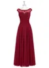 Rotes Chiffon-Kleid für die Brautmutter, tiefer U-Ausschnitt, bodenlanges Hochzeitsgastkleid, kurze Ärmel, Spitze, Partykleider für den Bräutigam