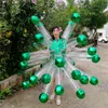 Hurtowy zielony nadmuchiwany kostium z krótkim pluszem do nadmuchiwanego stadium w mieście do dekoracji donflatibles