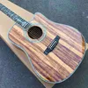 Custom Solid Koa Wood Classic Acoustic Guitar Life Tree Inlay Cutaway Body Abalone Binding