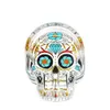 Toppuff Premium Handmade Czaszka Szkło Ashtray Trzech Papierosów Popiół 62mm Papieros Ashtray Day of the Dead Glass Cygara Ashtray