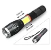 led cob flashlight 5000lm powerful XML T6 led Aluminum Waterproof Zoom Tactical Torch Magnet base repair Working lights camping lantern light with 18650 battery