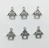 Partihandel 50st / Lot Dog House Charms Pendants Retro Smycken Tillbehör DIY Antik Silver Hänge För Armband Örhängen Keychain 19 * 16mm