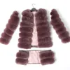 Femmes039s fur fashion nouveau style vrai coat de renard mil rond coul hiver natural veste manteau veste fille fille en cuir t2001049346770