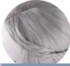 Size adjustable Select color and style Cosplay Wigs Game slivery grey White Synthetic Hair Wig Long Wavy Hair Wigs205t