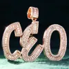 Custom Baguette Letters Namn Hip Hop Iced Out Zircon Lab Diamond Gold Silver Rose Gold Bling Mäns Hip Hop Smycken Gift