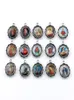 100Pcs Oval Jesus Christ icon cross Alloy Charms Pendants For Jewelry Making, Earrings, Necklace DIY Accessories 12x 19mm A-567