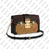 M43596 Trunk Koppeling Dames Lady Smooth Calf-Lederen Trim Designer Canvas Handtas Portemonnee Crossbody Avond Schoudertas