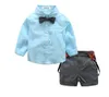 Baby Kids Clothes Boys Gentleman Suits Bowtie Shirts Overalls Pants Child Clothing Sets Fashion Boutique T Shirt Shorts Pants Outfit BYP5089