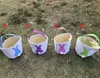 canasta de pascua conejo orejas de conejo bolsas de lona bolsas de caza de huevos de pascua para niños regalos 4 colores hh71989