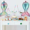 Lovely Fish Tail Balloons Gradient Foil Balloon Party Decoration Sea Theme night Supplies Birthday Wedding Baby Shower