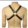 Homens adultos Sexy Faux Leather Body Peito Harness Belt Correias Erótico Escravidão Lingerie Regata Cross Belt Fetiche Role Play Cosplay Harness